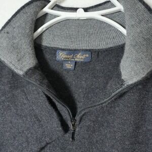 Garrett‎ Scott Sweater Large Gray 1/4 Zip Extra Fine Merino Wool Pullover Men's